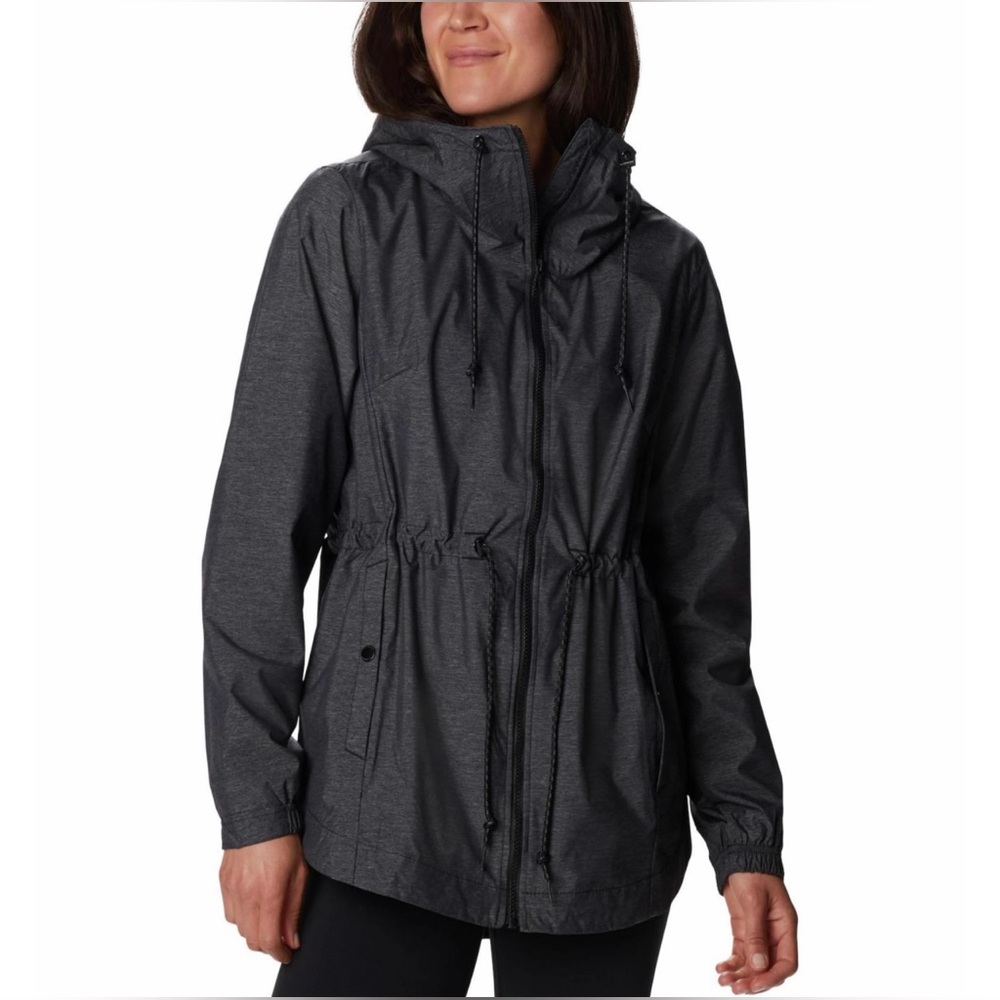 NEW Columbia Lillian Ridge Hooded Waterproof Shell Jacket, Black, Women’s Small